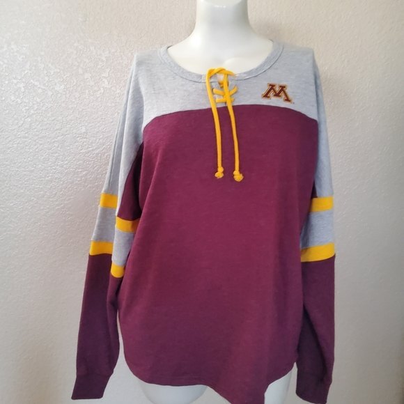 Colosseum University of Minnesota Gophiers Lace Up Sweatshirt XL New - Picture 2 of 7
